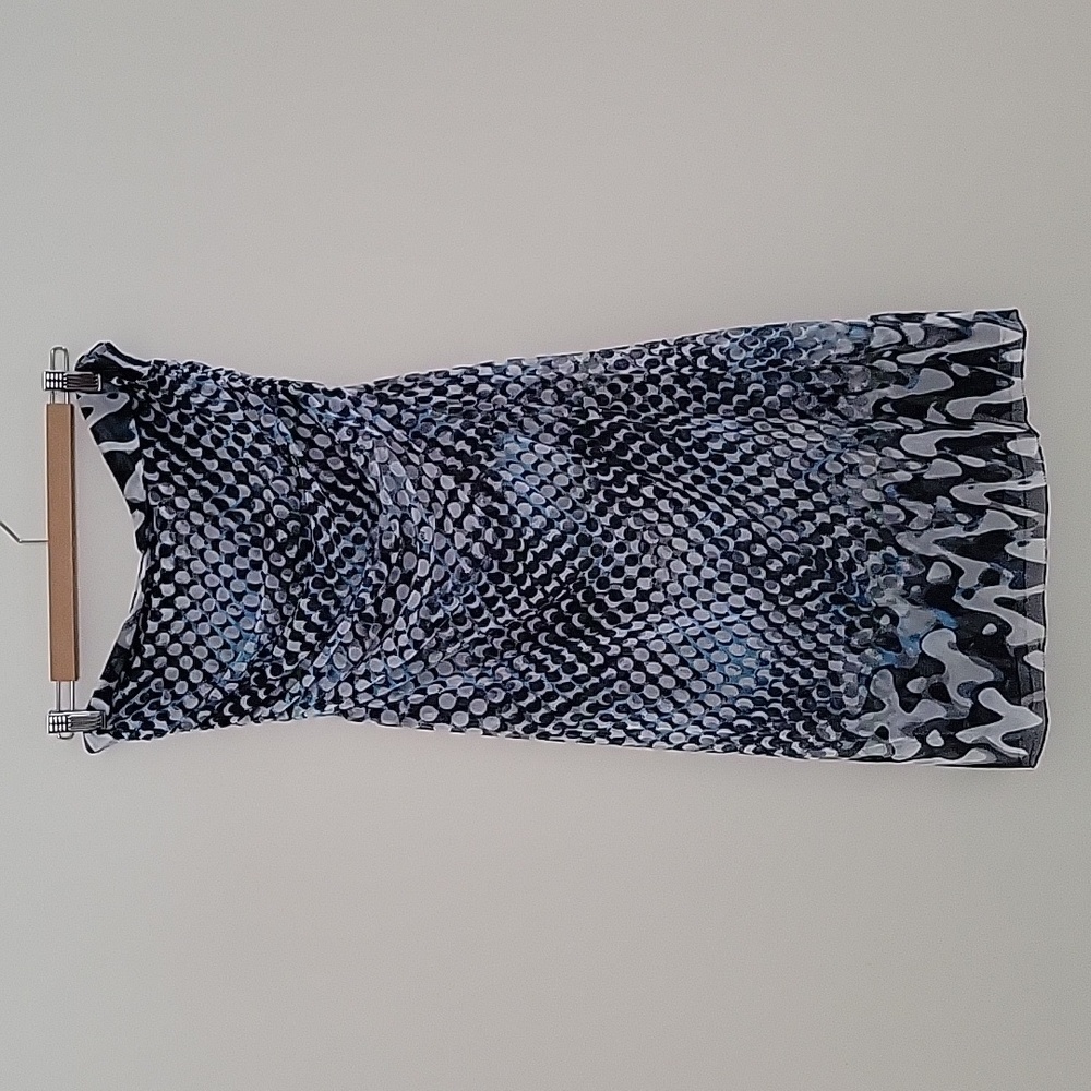 SHAN Black and Blue Patterned Swim Coverup